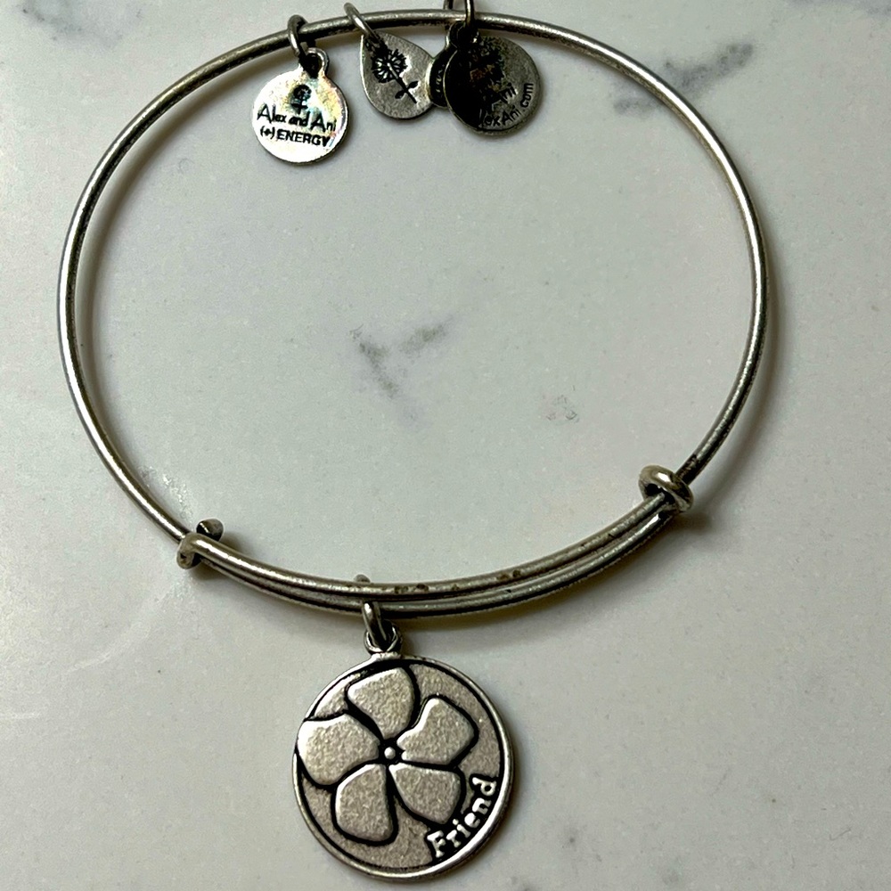 Alex and Ani Friend Clover Silver Bracelet